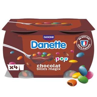 Danette Crème dessert chocolat billes chocolat, 4x120g