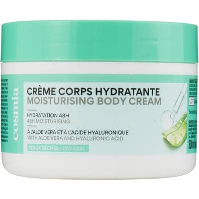 COSMIA Crème corps hydratante 48H à l'aloé véra et à l'acide hyaluronique, 300ml