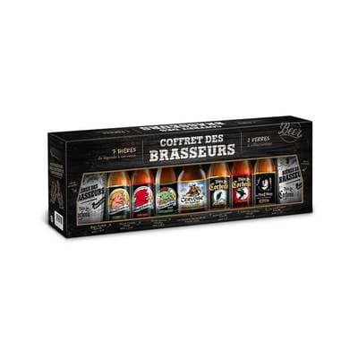 Coffret Des Brasseurs Coffret bières 8,2°, 7x33 cl + 2 verres collectors
