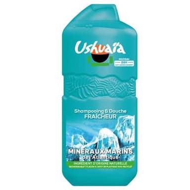 Ushuaïa Shampooing et Gel Douche Fraîcheur Minéraux Marins De L'Atlantique, 490ml