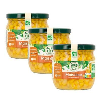 Jardin Bio Etic Maïs doux et croquant Bio en bocal, Lot de 3x230g