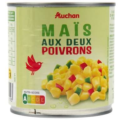 Auchan Maïs aux 2 Poivrons, 270g