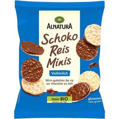 Alnatura Mini Galettes de riz au chocolat au lait sans gluten Bio, 60g