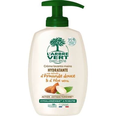 L'Arbre Vert Bien-Etre Crème lavante mains adoucissante aux extraits d'Amande douce, 300ml