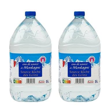 Auchan Eau de source de montagne, Lot de 2x5L