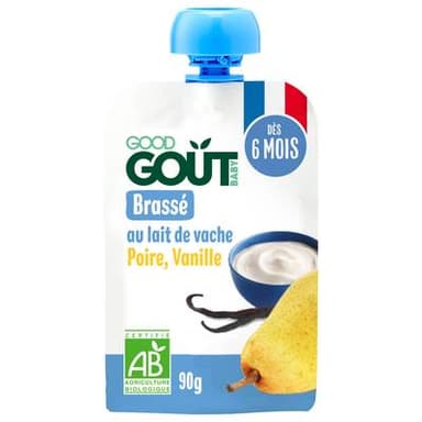 Good Goût Brassé Poire Vanille Bio Gourde Bébé Dès 6 mois, 90g