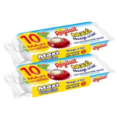 Régilait Nuage de lait maxi coupelles, Lot de 2 - 10x14g