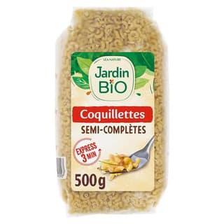 Jardin Bio Etic Pâtes Coquillettes Semi Complètes Cuisson Express Bio, 500g