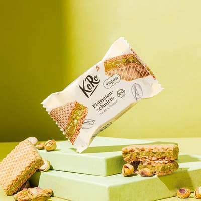 Koro Gaufrettes fourrées à la pistache bio, 22g