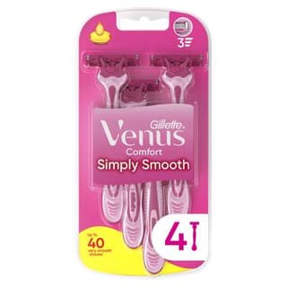 Gillette Venus Rasoirs Jetables Femme Comfort Simply Smooth, 4 rasoirs jetables