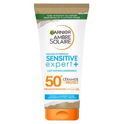 Ambre Solaire Lait Protection Solaire Sensitive Expert+ Adulte FPS50+, 175ml