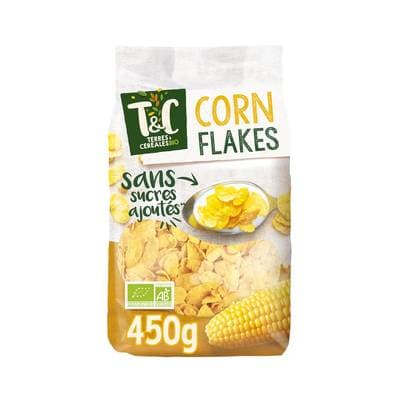 Terres et Céréales Bio Céréales Corn Flakes Sans Sucres Ajoutés Bio, 450g