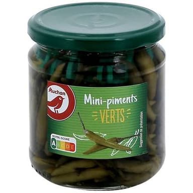 Auchan Mini piments verts au vinaigre, 130g