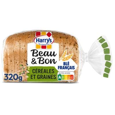 Harrys Pain de Mie Céréales & Graines Sans Additif, Beau & Bon, 14 tranches - 320g