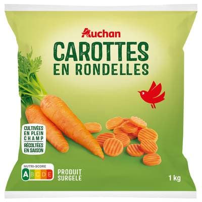 Auchan Carottes en rondelles, 1kg
