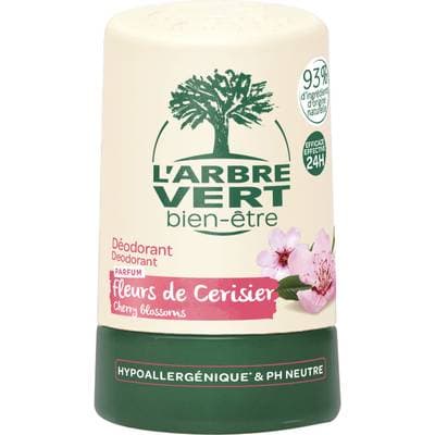 L'Arbre Vert Bien-Etre Déodorant bille à la fleurs de cerisier, 50ml