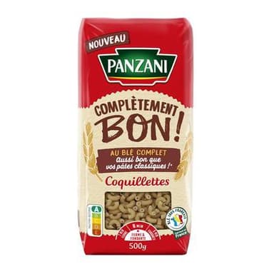 Panzani Pâtes Coquillettes au Blé Complet, 500g