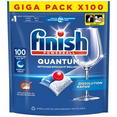 Finish Capsules Lave-vaisselle Quantum Powerball All in One, 100 capsules