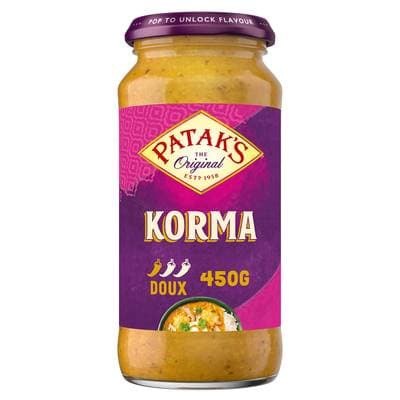 Patak's Original Sauce Korma - Sauce Curry Doux Indienne, 450g