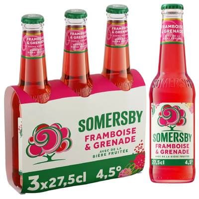 Somersby Bière aromatisée framboise et grenade 4,5°, 3x27,5cl