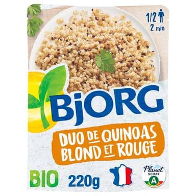 Bjorg Duo de quinoa blond et rouge Plat Cuisiné bio, 220g