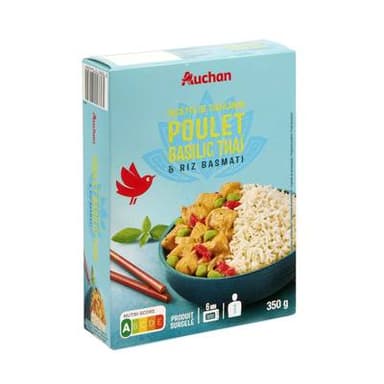 Auchan Poulet basilic thai et riz, 350g