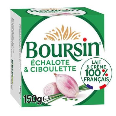 Boursin Fromage à tartiner Echalote & Ciboulette, 150g