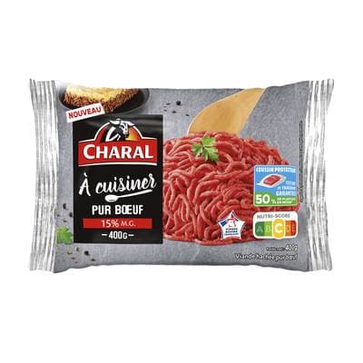 Charal Haché à Cuisiner Pur Boeuf 15% MG, 400g