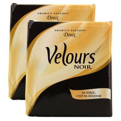Velours Café moulu velours noir arabica exclusif doux, Lot de 4x250g
