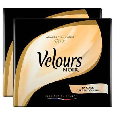 Velours Café moulu velours noir arabica exclusif doux, Lot de 4x250g