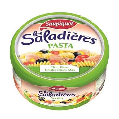 Saupiquet Les Saladières - Pasta - Thon, Pâtes, Tomates Cerises, Maïs -Salade snacking, 220g