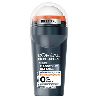 L'Oréal Men Expert Déodorant Homme 48h Hypoallergénique 0% Magnesium Defense, 50ml