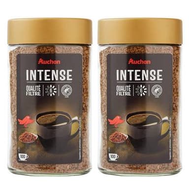 Auchan Café soluble intensité 6, Lot de 2x200g