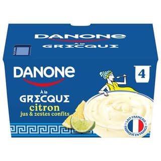Danone Yaourt à la grecque citron, 4x110g