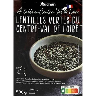 Auchan Terroir Lentilles vertes du Centre-Val de Loire, 500g