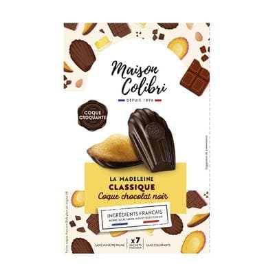 Maison Colibri Madeleine Classique Coque Chocolat Noir, 182g