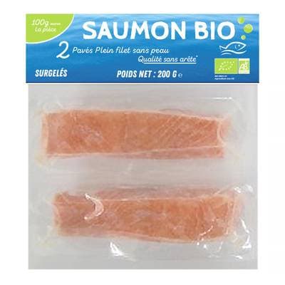 Pavé de Saumon Bio sans peau sans arête, 2x100g