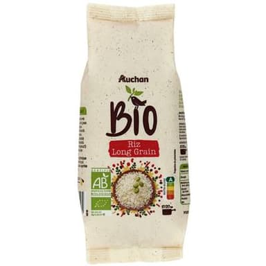 Auchan BIO Riz long grain incollable Bio, 500g