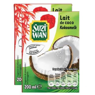 Suzi Wan Lait de coco, Lot de 2x20cl