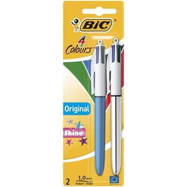Bic Stylo à bille 4 couleurs Shine, le lot de 2 stylos