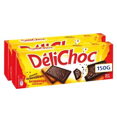 Delacre Délichoc Chocolat Noir, Lot de 2x150g