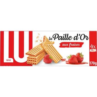 Lu Gaufrettes Paille d'or Fraise, 150g