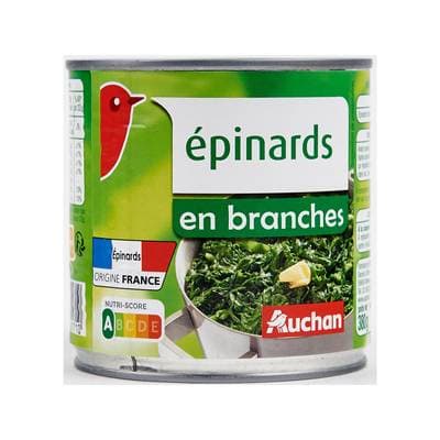 Auchan Epinards en branches, 265g
