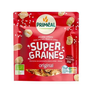 Priméal Les Supers graine salée bio, Mélange apéritif pois chiches, fèves et lupin, 100g