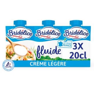 Bridélice Crème 12% Mg Légère Fluide UHT, 3X20cl