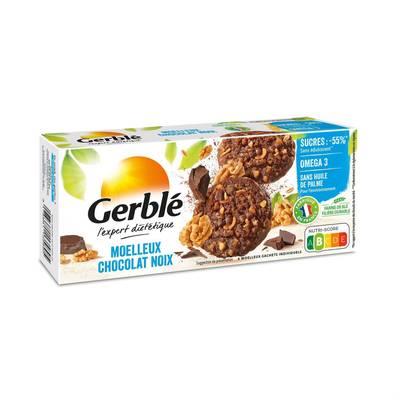 Gerblé Teneur Réduite - 6 Moelleux Chocolat et Noix -55% de sucres en moins