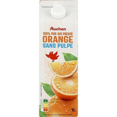Auchan Pur Jus d'Orange Sans Pulpe, 1l