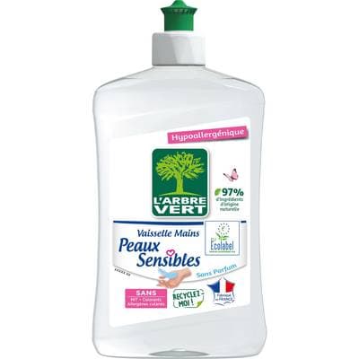 L'arbre Vert Liquide vaisselle main peaux sensibles, 500ml