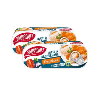 Saupiquet Filets de Maquereaux Sauce Escabèche, Lot de 2x169g