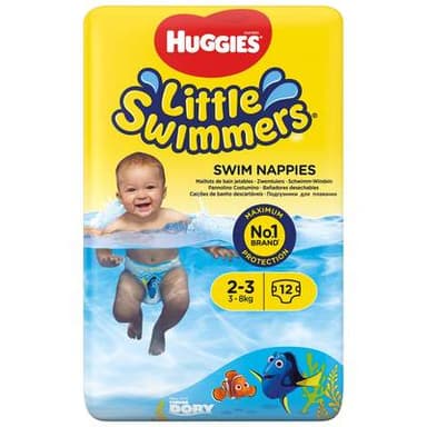 Huggies Couches maillot de bain Little Swimmers 3-8kg T2/3, 12 pièces